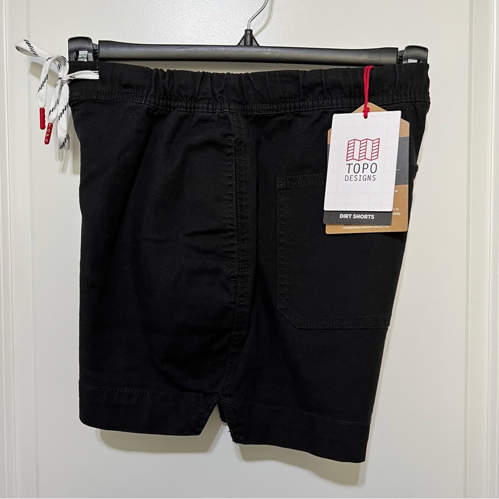 Topo Designs Women’s Dirt Shorts, Black/White